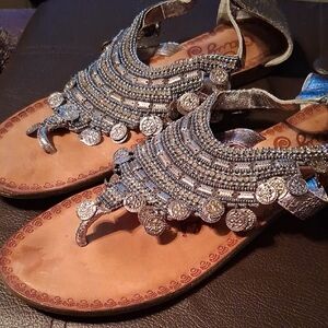 Naughty Monkey Silver Embellished Sandals